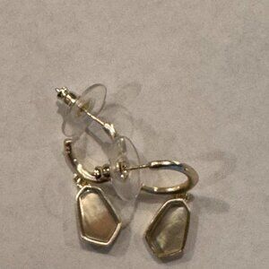 Kendra Scott silver tone hoop earrings with drop charm